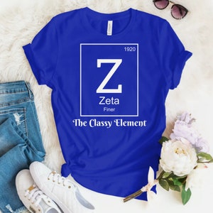 Camiseta azul fina del elemento periódico Zeta - Camiseta unisex Zeta Phi Beta