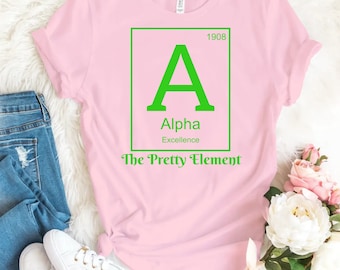 Customizable Soror Shirt: Pink & Green Periodic Element Design