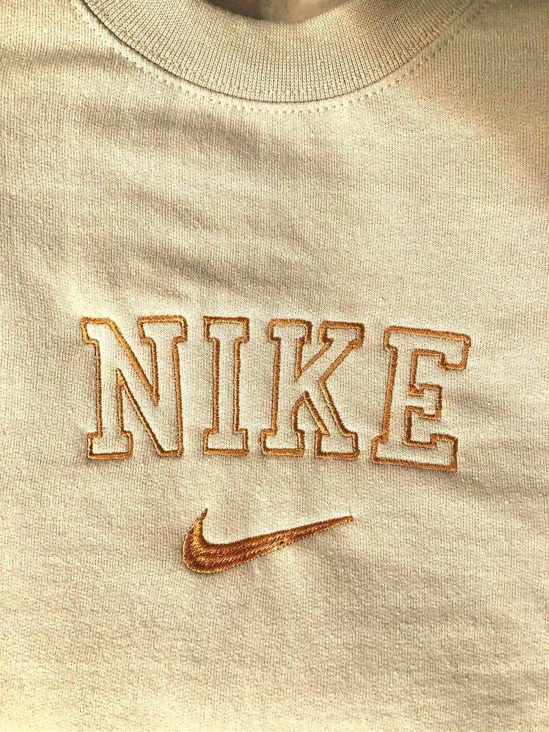 CUSTOM NIKE Embroidered Crewneck/ Vintage Embroidered Logo | Etsy