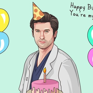 Carte d'anniversaire - Grey's Anatomy - Derek Shepherd
