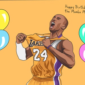 Geburtstagskarte - Kobe Bryant - Lakers - Geburtstagskarte für Ihn - Lakers Fan - RIP Kobe - Kobe Bryant Geburtstagskarte