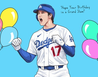 Shohei Ohtani Birthday Card - Dodgers Fan Gift (Digital Download)