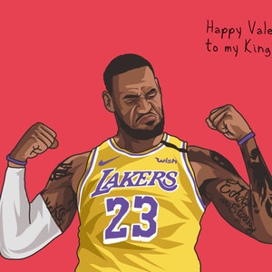 Valentinstag-Karte - Lebron James - LA Lakers - perfekte Valentinstag Geschenk - lustige Karte für ihn - Lakers Valentinstag - Lebron Valentines