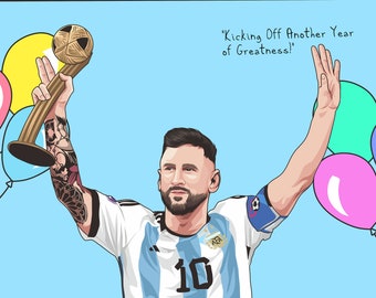 Lionel Messi Birthday Card, Soccer Fan Gift for Him, Football Lover Printable, Boyfriend Gift Idea, Argentina Fan Gift, Instant Download