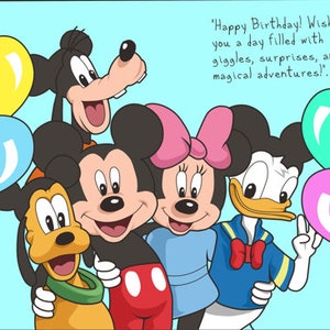 Birthday Card - Disney - Mickey Mouse - Funny Birthday Card - Birthday Card for Kids - Disney World - Disney Birthday Card
