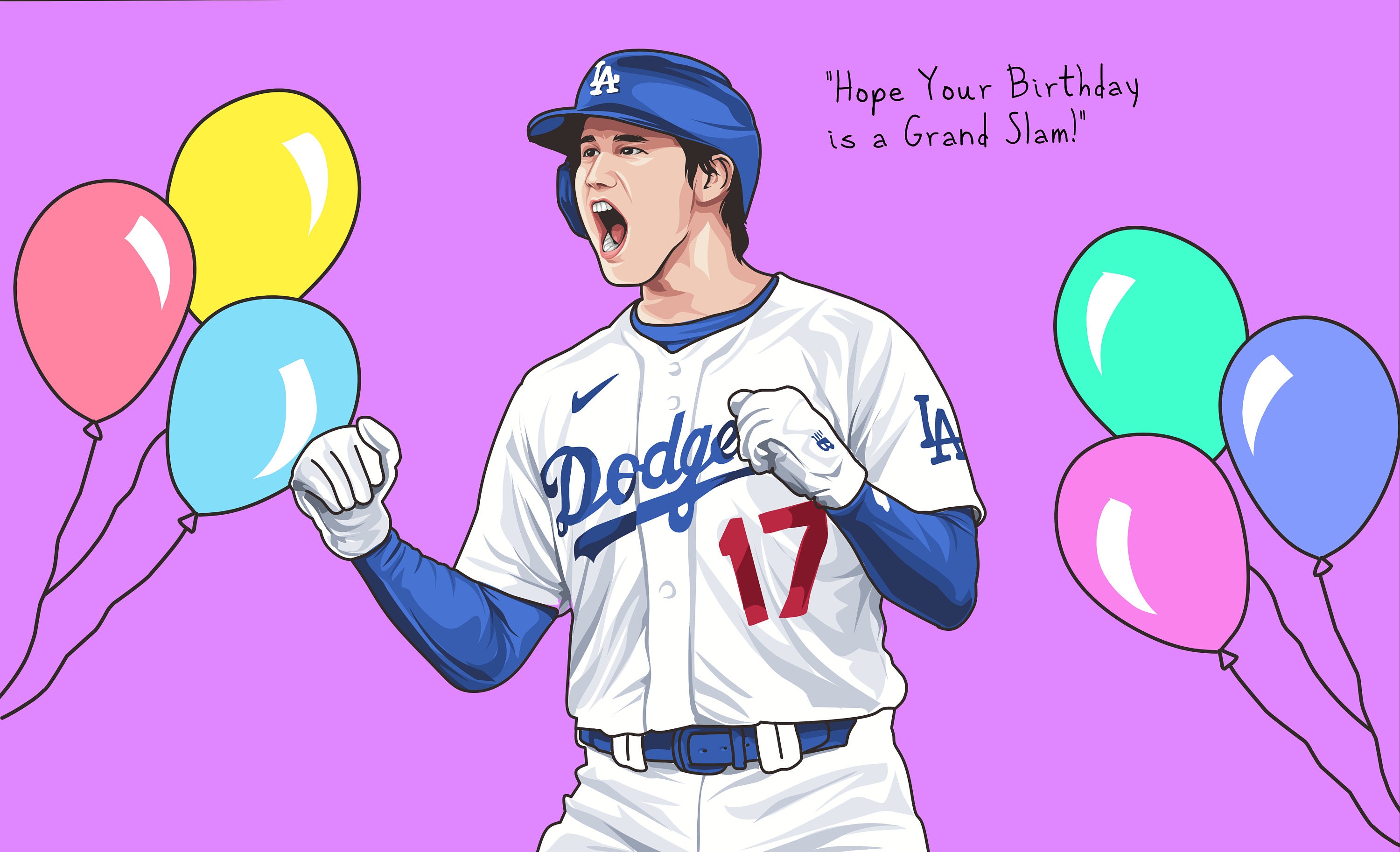 誕生日カード - 大谷翔平 - ドジャース - 彼への誕生日カード