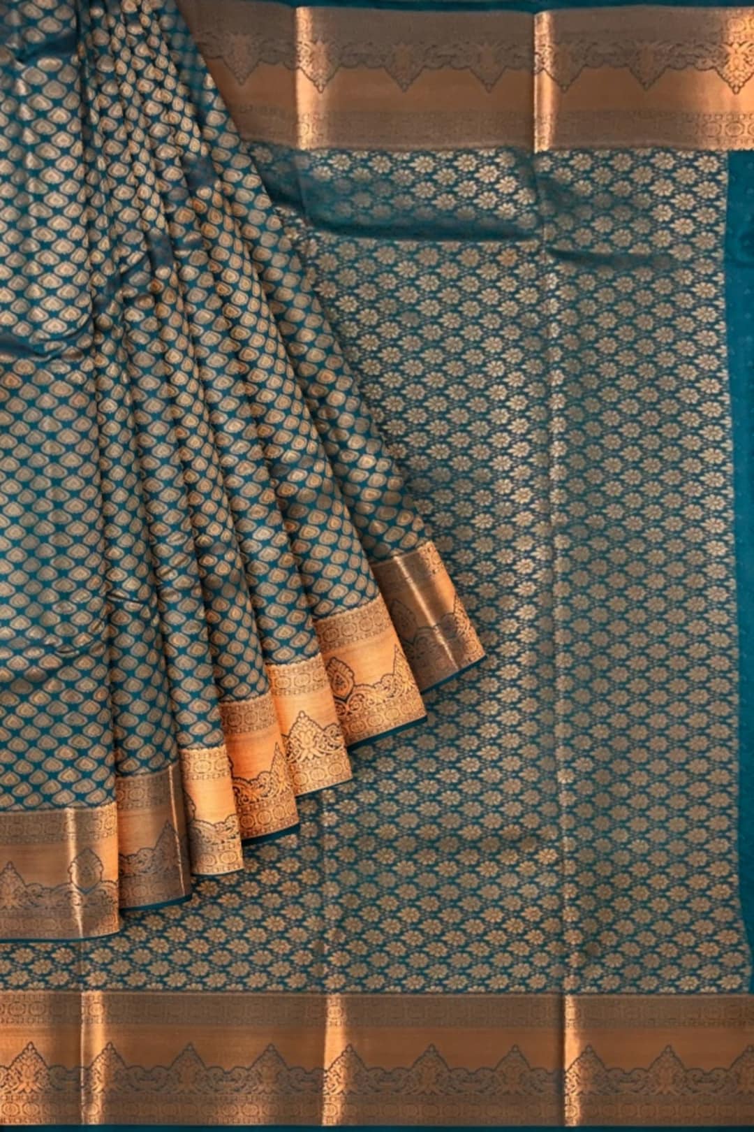 Green Woven Design Brocade Saree