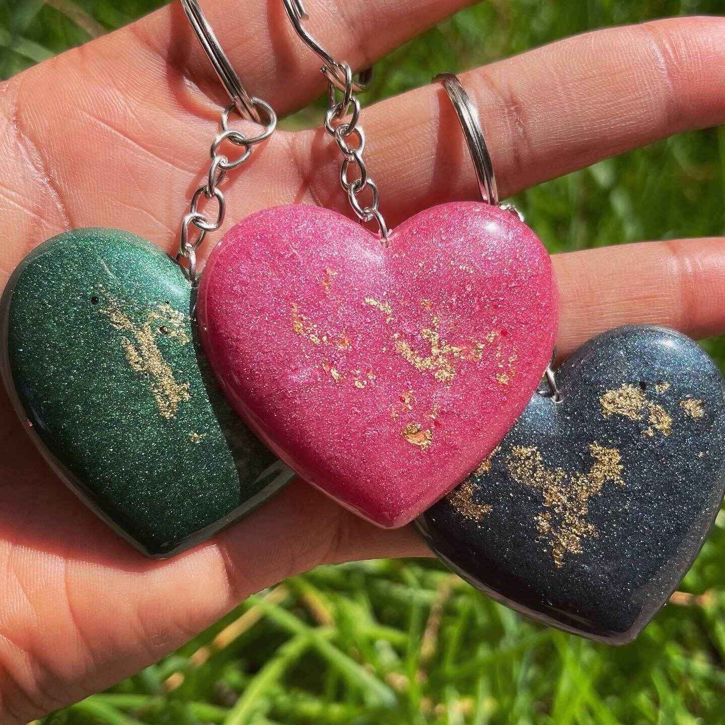 Resin Heart Keychain Purse Charms Keychain Etsy