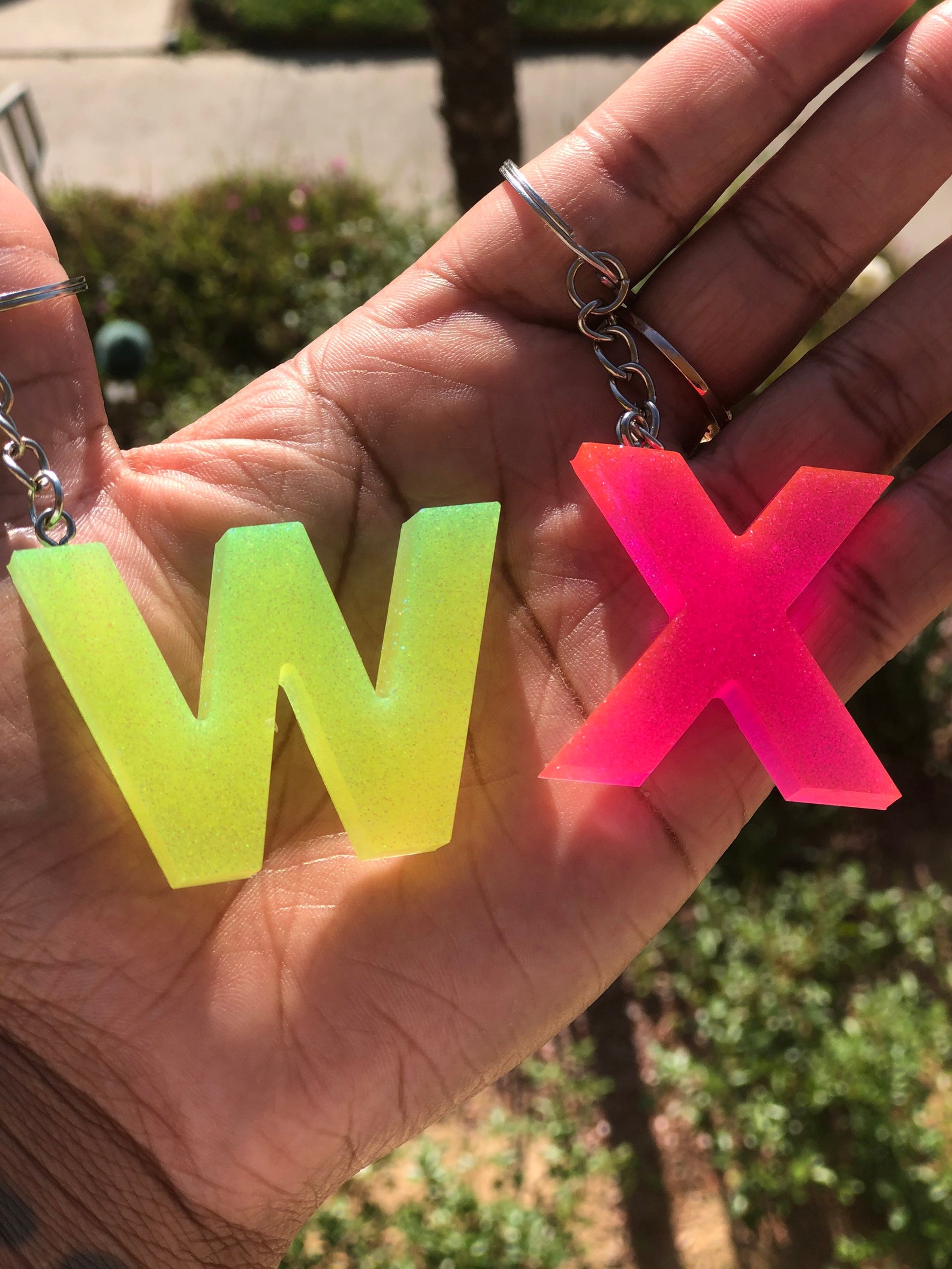 Neon Keychain Green Neon Pink Neon Etsy