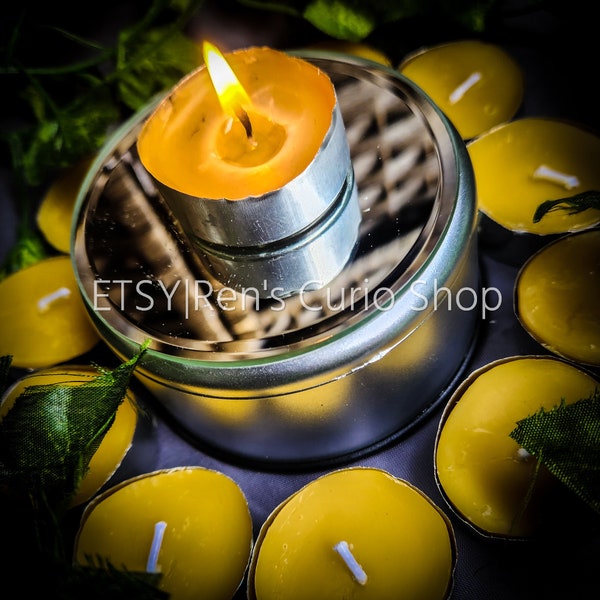 Natural Yellow Beeswax Tea Light Candles