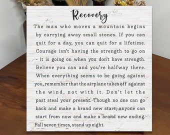 Recovery Wood Sign Gift for Him, Addiction Recovery, Sober Anniversary, Sobriety Gift for Men, Encouragement Inspirational Gift for Him