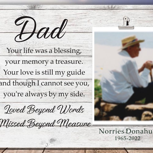 Dad Memorial Frames Loss of Dad Sympathy Gift Dad Etsy