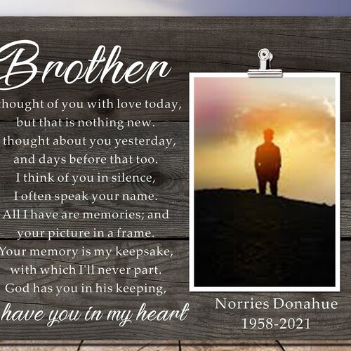 Brother Memorial Picture Frame in Loving Memory of Brother Etsy