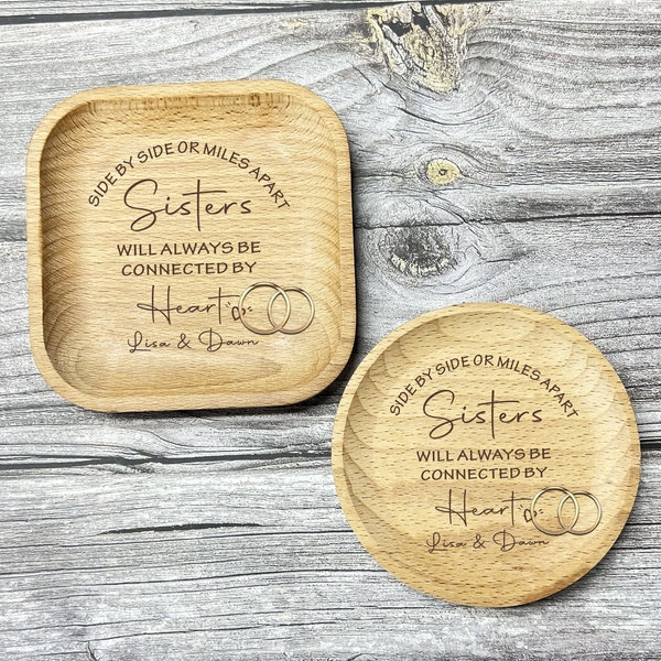 Personalized Ring Dish/ Jewelry Tray/ Ring Holder Gift for Sister, Best Sister Gift, Birthday Gifts from Sister, Sister Moving Away Gift