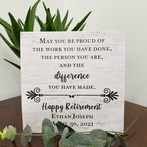 Happy Retirement Wood Plaque Gift for Boss Colleague Etsy