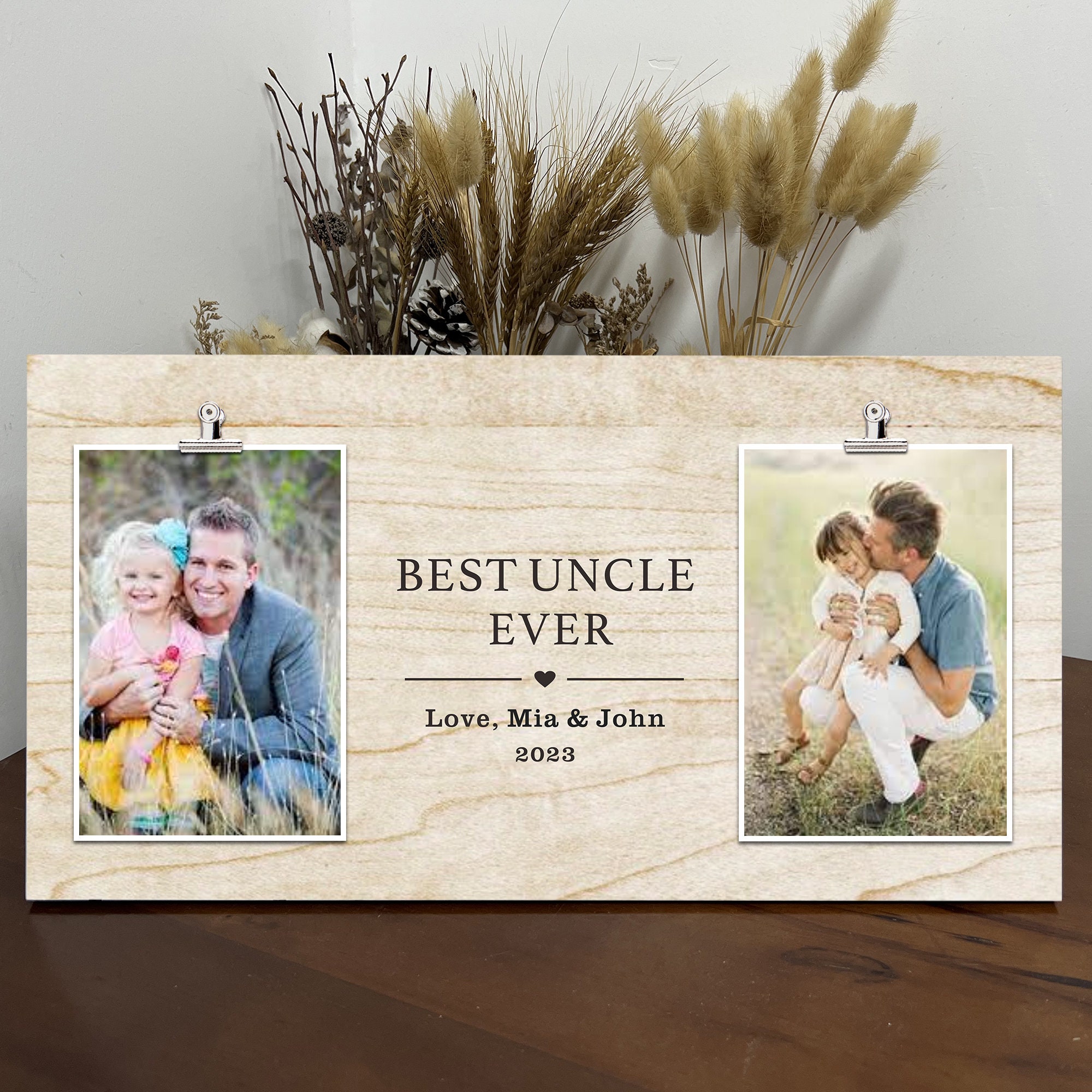 Personalized Uncle Double Picture Frame Fathers Day Gift picture