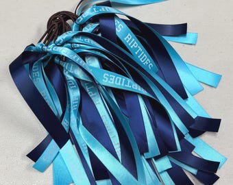 15mm Personalised Hair Ribbons in College Font 2 Colour Ribbons