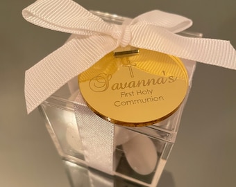 10 x Personalisiertes Namensschild für Bomboniere | Gastgeschenke | Taufe | Heilige Kommunion | Taufe