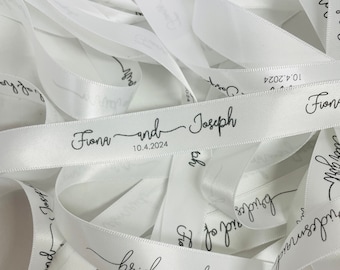 Wedding Series Custom Printed Personalised Double Sided Satin Ribbon For Any Occasion Per Metre