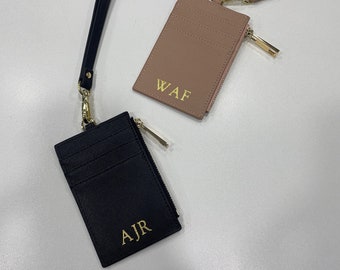 Personalised Saffiano Leather Office ID Lanyard Card Holder