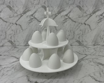 Greek Easter Egg Stand Holder Orthodox Easter Display Stand White