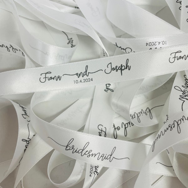 Wedding Series Custom Printed Personalised Double Sided Satin Ribbon For Any Occasion Per Metre