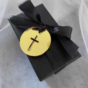10 x Cross Cut Out Acrylic Bomboniere Tags