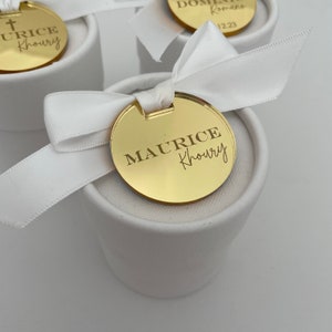 10 x Personalised Initial Bomboniere Favor Tags image 7