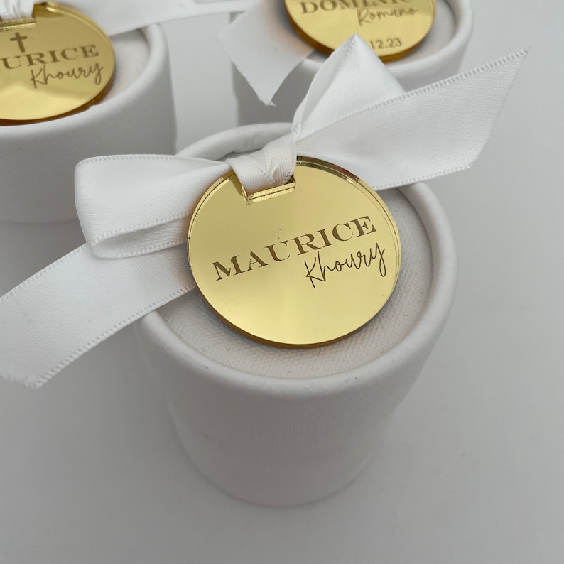 10 x Personalised Initial Bomboniere Favor Tags image 7