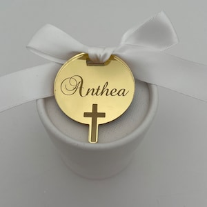 Bomboniere Favors Personalised Acrylic Cross Tag For Wedding Christening Baptism Communion Engagement Baby Shower Bridal Shower