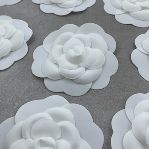 10 x White Camellia Flowers