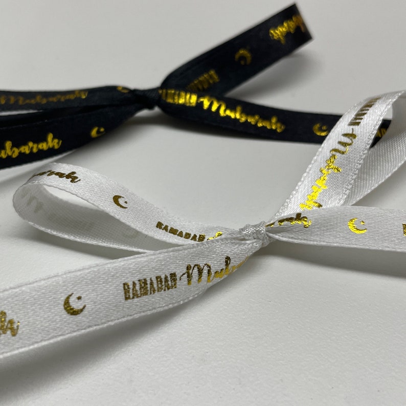 Ramadan White Gold Fabric Satin Ribbon Eid - Etsy Australia