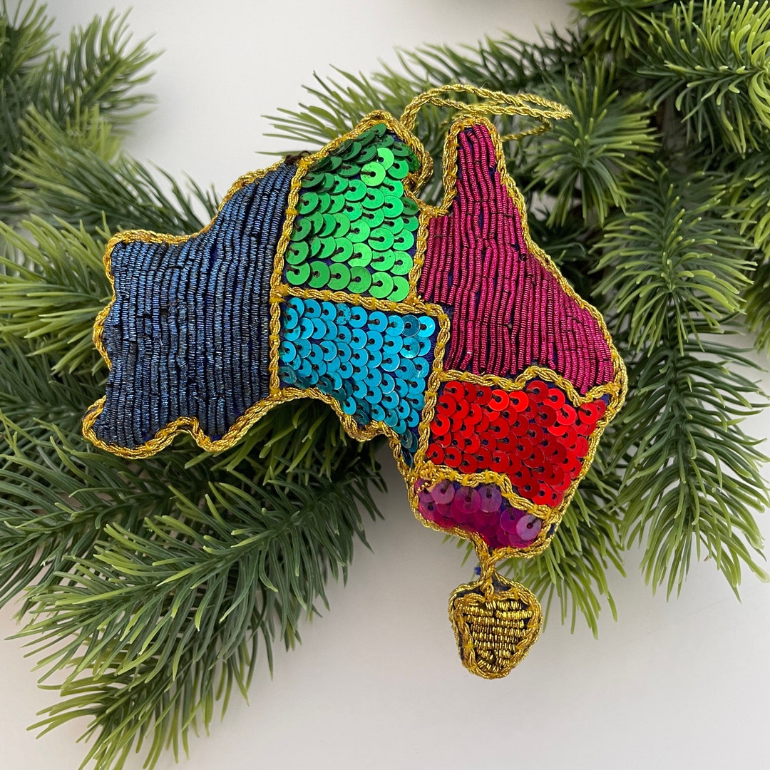 Map of Australia Christmas Ornament Decoration Australiana Etsy Australia