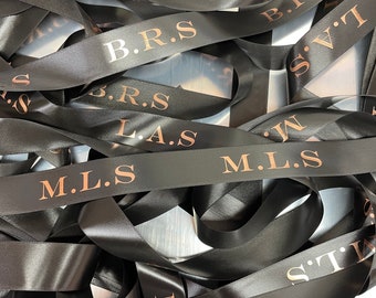 Initial Custom Printed Personalised Double Sided Satin Ribbon For Any Occasion Per Metre