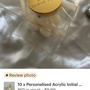 10 x Personalised Initial Bomboniere Favor Tags image 10
