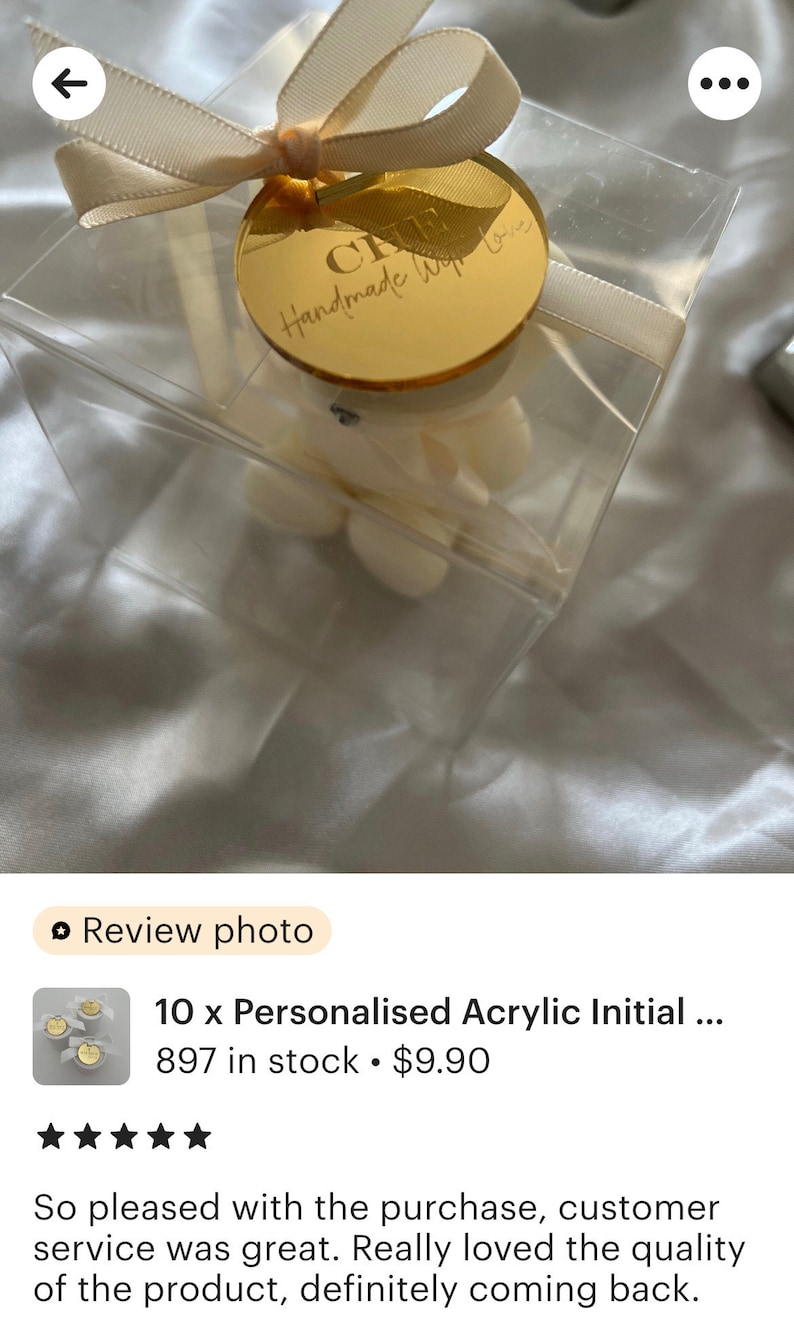 10 x Personalised Initial Bomboniere Favor Tags image 10