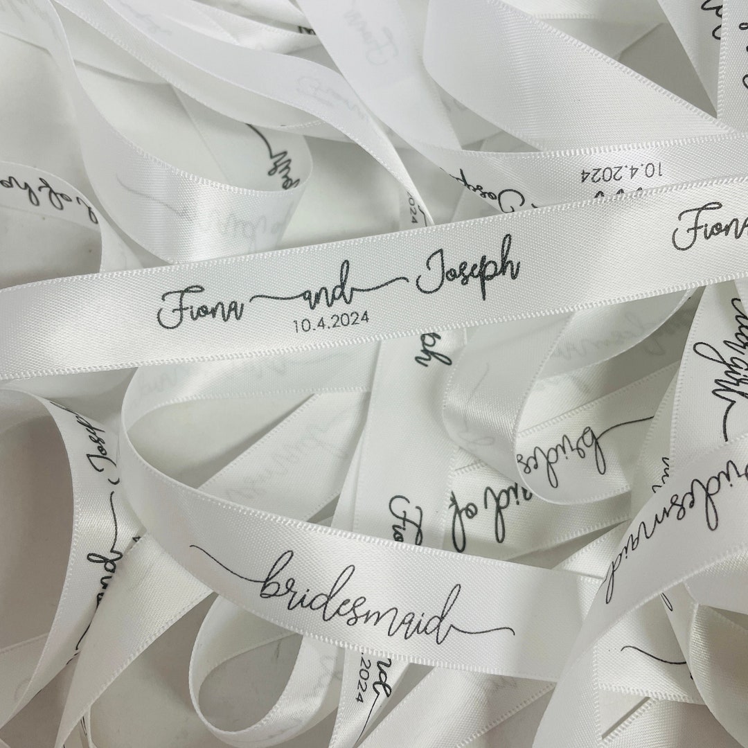 Wedding Series Custom Printed Personalised Double Sided Satin Ribbon ...