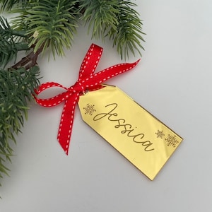 Gold Christmas Tree Gift Tag, Christmas Gift Tag, Gift Tags With String,  Holiday PRINTED Gift Tags With String 