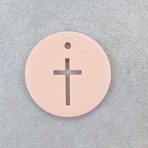 10 x Cross Cut Out Acrylic Bomboniere Tags
