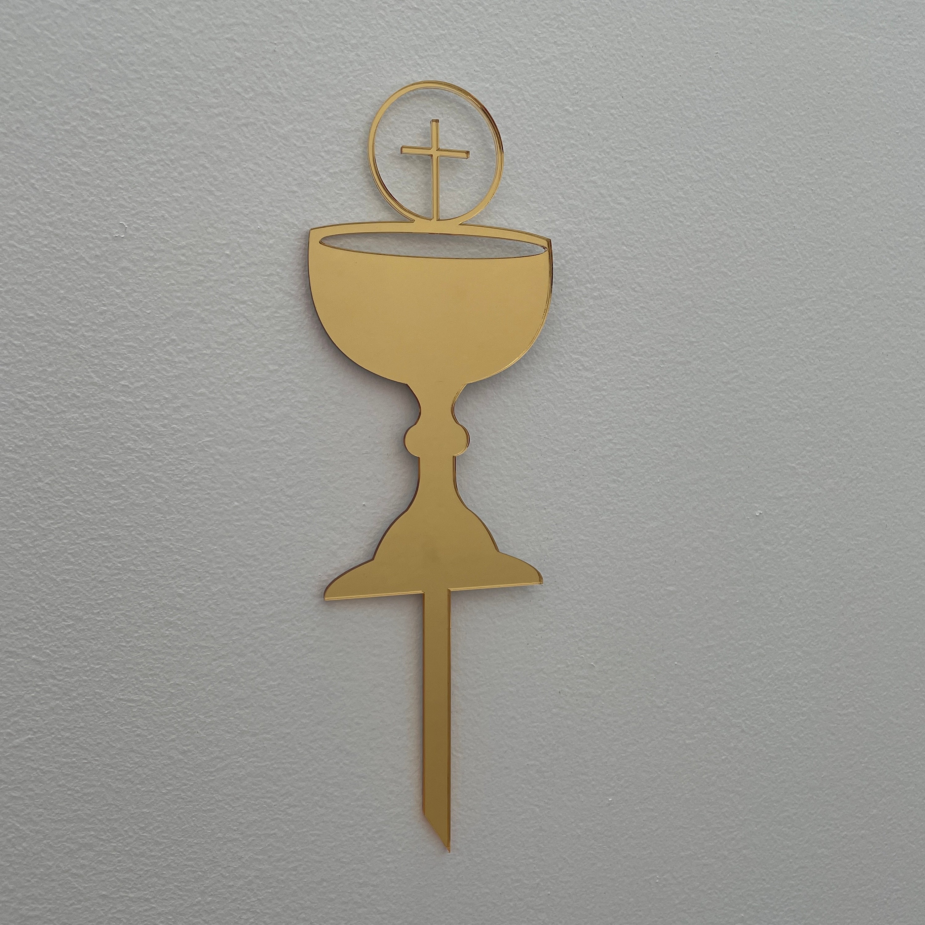 First Holy Communion Confirmation Chalice Cake Topper Gold Etsy Australia