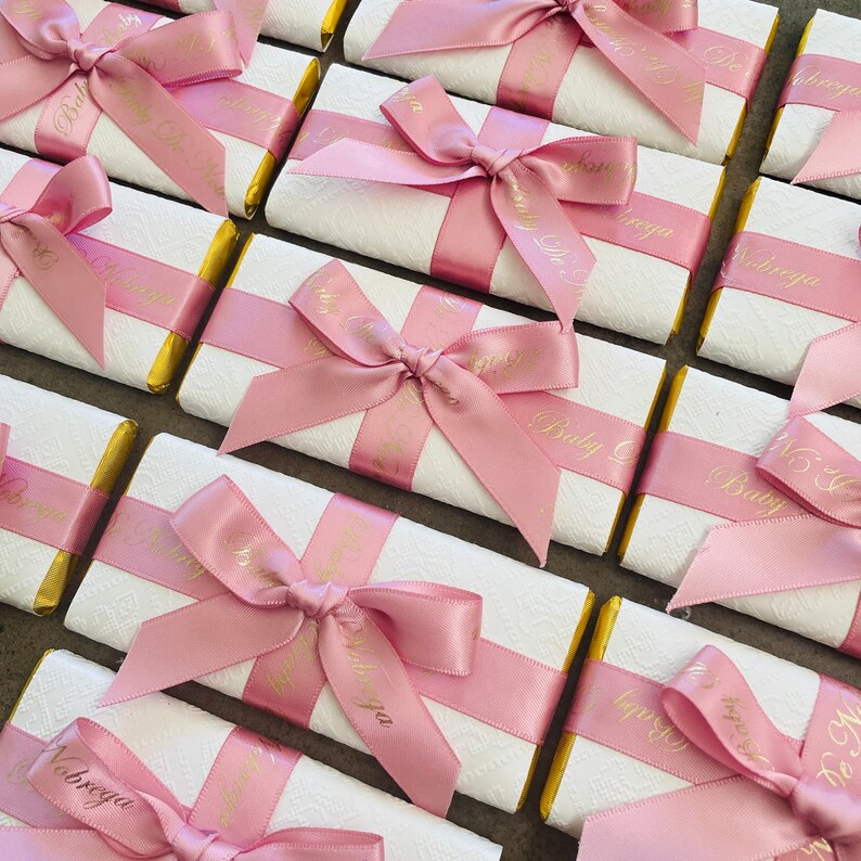 Custom Printed Ribbon Chocolate Bar Bomboniere Favors for Any Occasion ...
