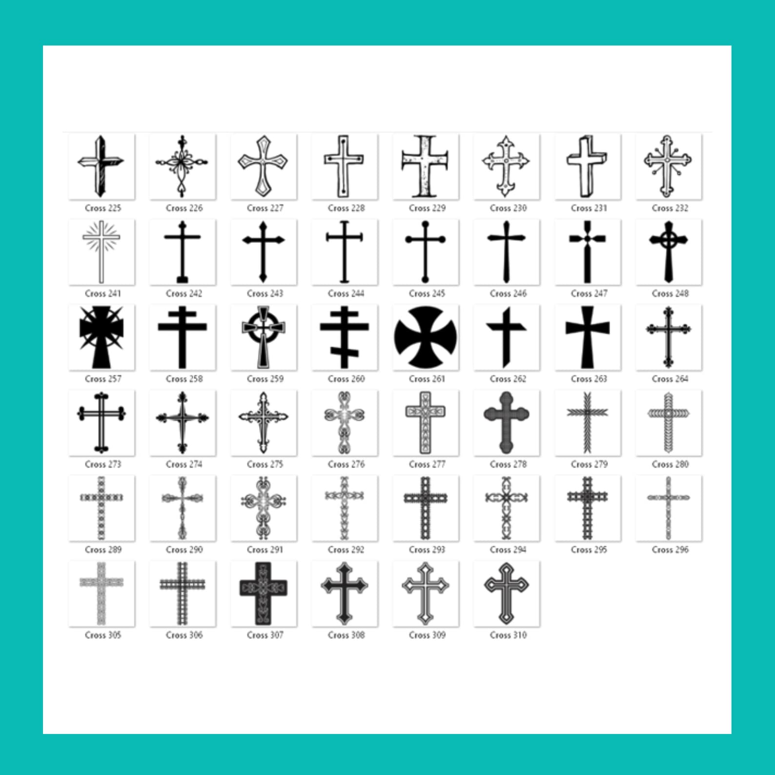 Vector File Crosses 300 Religious Crosses Digital File Cross Svg File | Cross Digital File ...