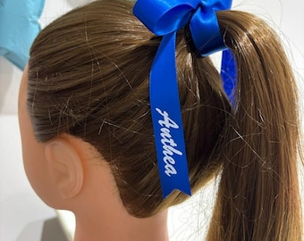 Lazos para el cabello personalizados / Lazos para equipos personalizados / Lazos para el cabello de netball, fútbol, baloncesto, AFL, rugby y colegios con diseño universitario, 25 mm de ancho.