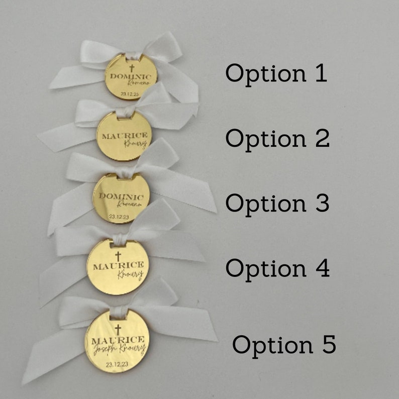 10 x Personalised Initial Bomboniere Favor Tags image 9