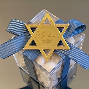 10 x Etichette Stella di David in acrilico personalizzate per Bat Mitzvah / Bar Mitzvah / Bomboniere per matrimonio ebraico