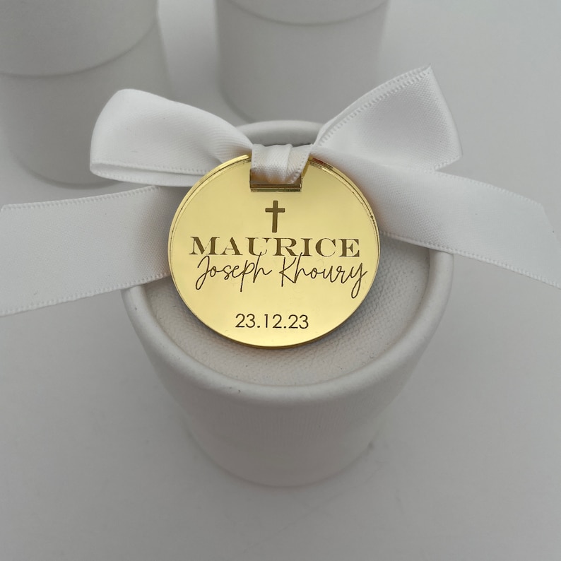 10 x Personalised Initial Bomboniere Favor Tags image 3