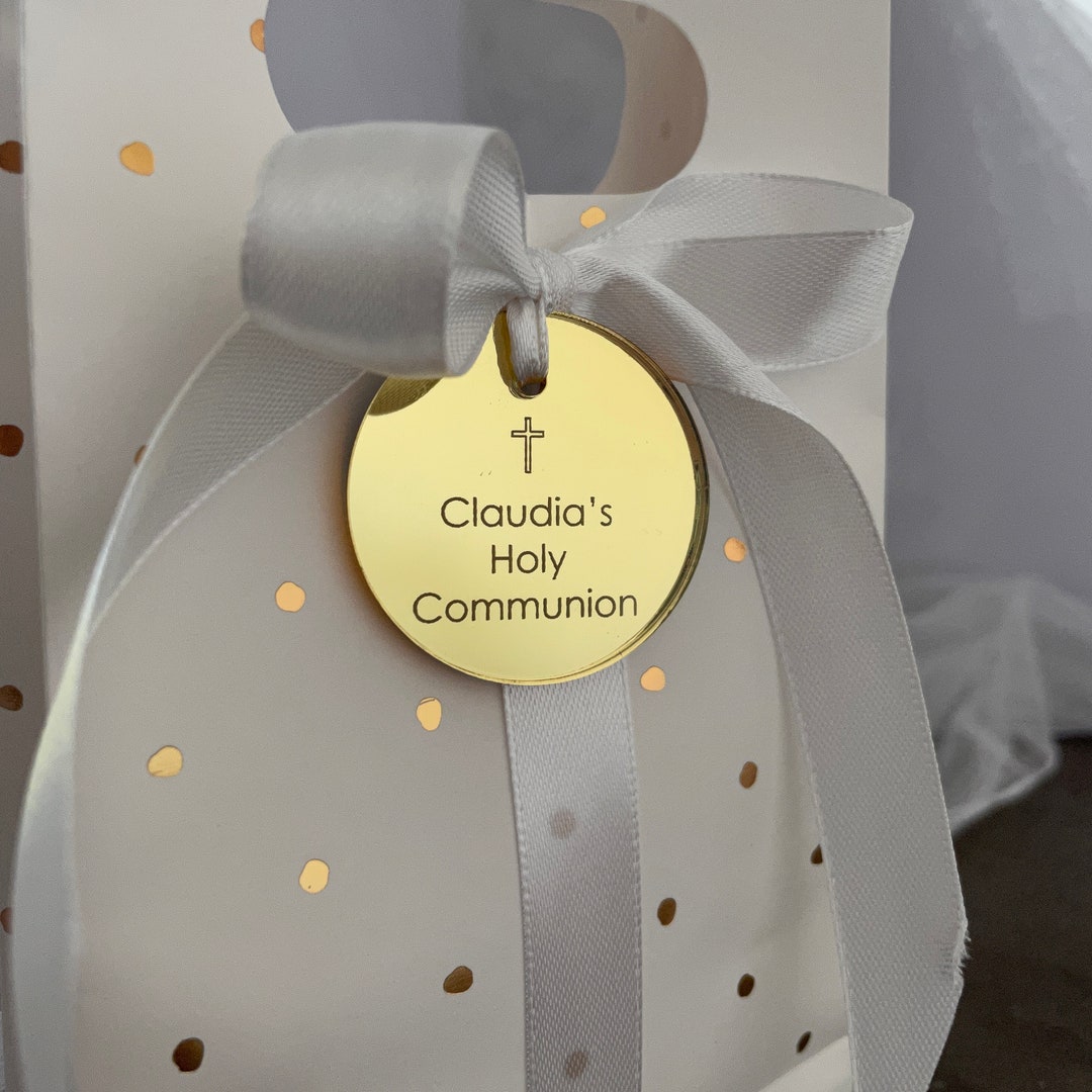 10 X Personalized Acrylic Favor Tags: First Holy Communion ...