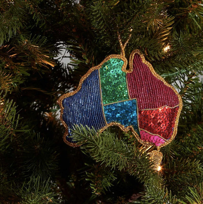 Map of Australia Christmas Ornament Decoration Australiana Etsy Australia