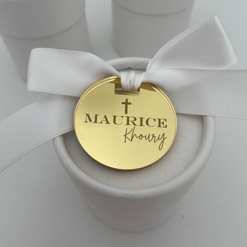 10 x Personalised Initial Bomboniere Favor Tags image 4