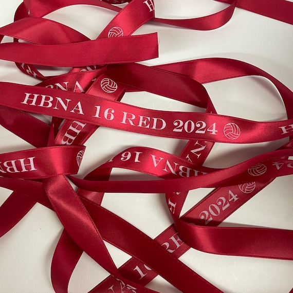 Netball Team 25mm Custom Printed Double Sided Satin Ribbon Gala Day Ribbon Per Metre